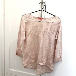 Joe Fresh translucent pink long sleeve top